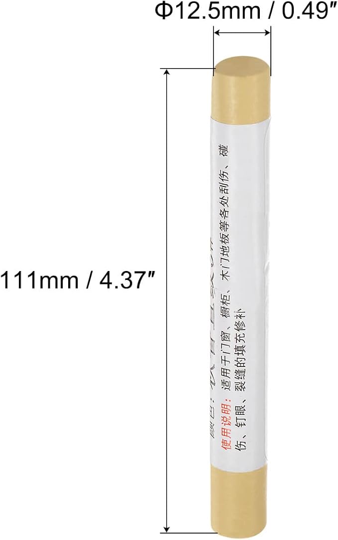 uxcell Wood Wax Filler Stick, Furniture Crayons Wooden Repair Wax Filler Stick Touch Up Wax Paint Pens for Scratches Holes Floor Laminate Tables Desks, Mineral Yellow