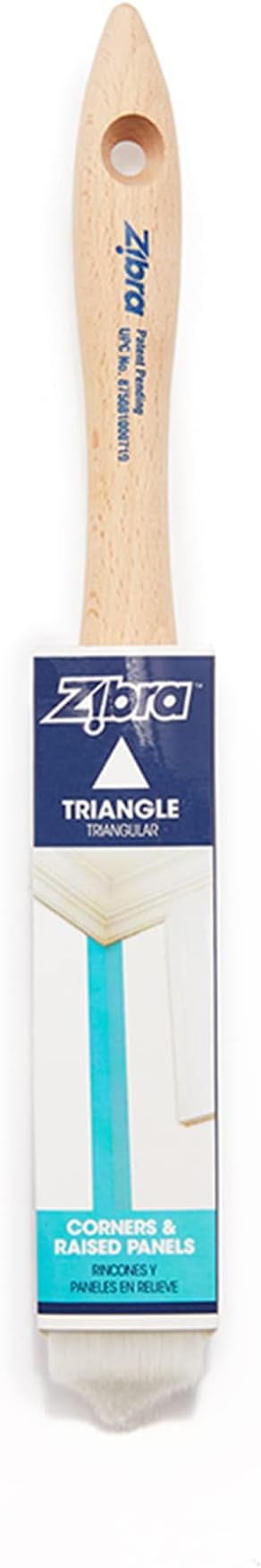 Zibra Triangle Paint Brush for Wall Corners, Doors, Cabinets and Detailed Molding, 1.25-inch, Artist Brush