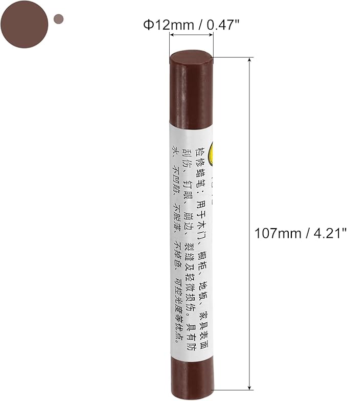 uxcell Furniture Repair Crayons, 3Pcs - Wood Wax Filler Stick, Furniture Markers Touch Up - for Scratches Holes Tables Desks Wooden Floors Cover Ups, Iron Knife Wood