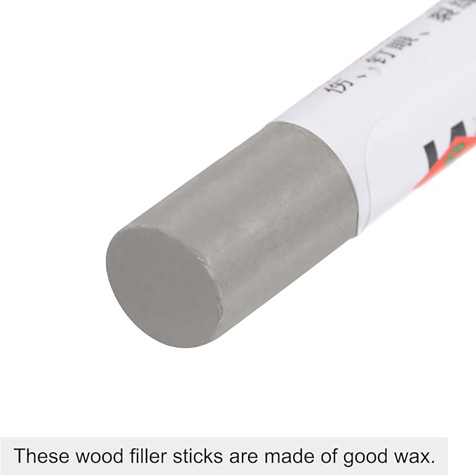 uxcell Wood Wax Filler Stick, Furniture Crayons Wooden Repair Wax Filler Stick Touch Up Wax Paint Pens for Scratches Holes Floor Laminate Tables Desks, Light Gray