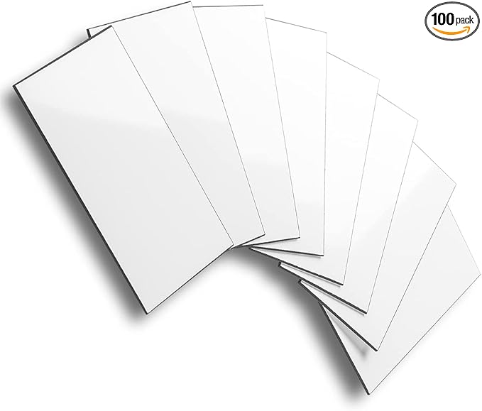 AULIGET 100-Piece Polished White Thick PVC Peel and Stick Backsplash, 3" x 6" Waterproof Subway Tile Peel and Stick Wall Tiles for Kitchen & Bathroom