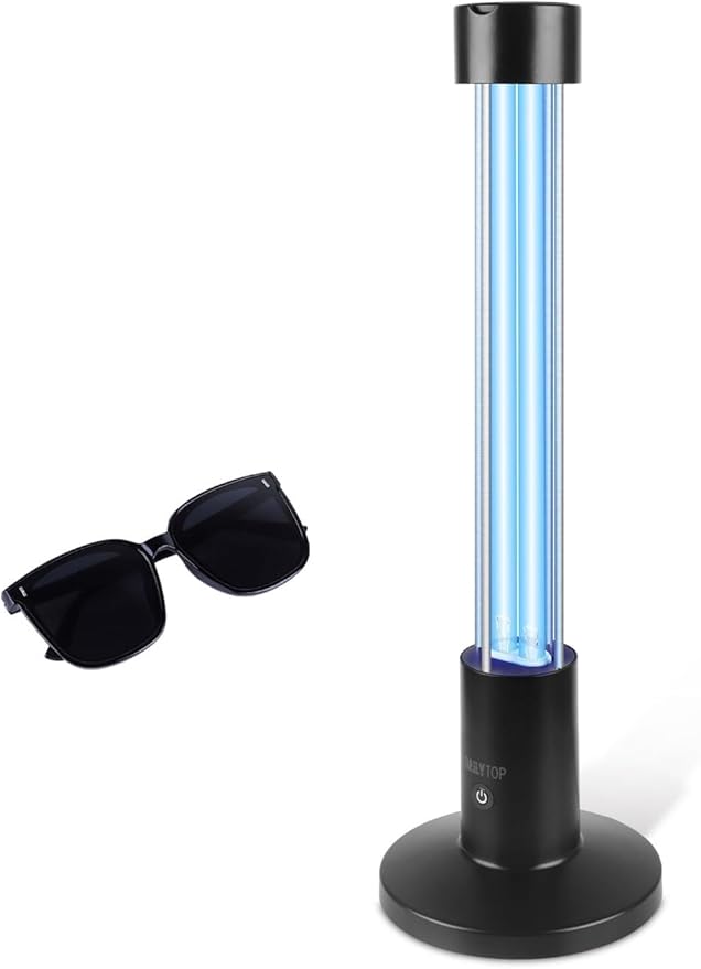60W UV Light Sanitizer,Ozone-Free Home Disinfection Device for Haloclean UV,254nm UVC Lamp Odor Eliminator for Whole Room,Ultraviolet Light with 3-Speed Timing and Remote