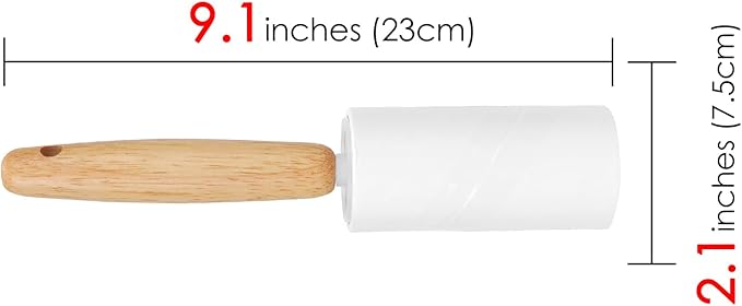 2 Pack Lint Rollers for Pet Hair, 240 Sheets Pet Hair Remover for Clothes, Portable Lint Remover Brush with Wooden Handle