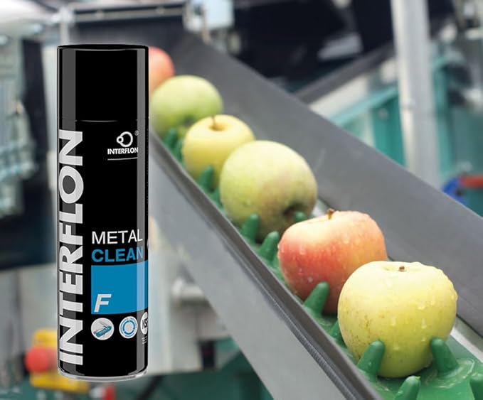 Interflon Metal Clean F - Industrial Metal Cleaner and Degreaser – NSF H1 Food Safe Cleaner – 500ml Aerosol Heavy Duty Degreaser Spray - Removes Oil and Grease From Surfaces- Use In Food Processing