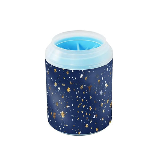 Dog Paw Cleaner Cups for Dogs Pets Foot Washer Paw Scrubber for Medium Small Dogs Cats Cleaning Cup Dreamy Starry Sky