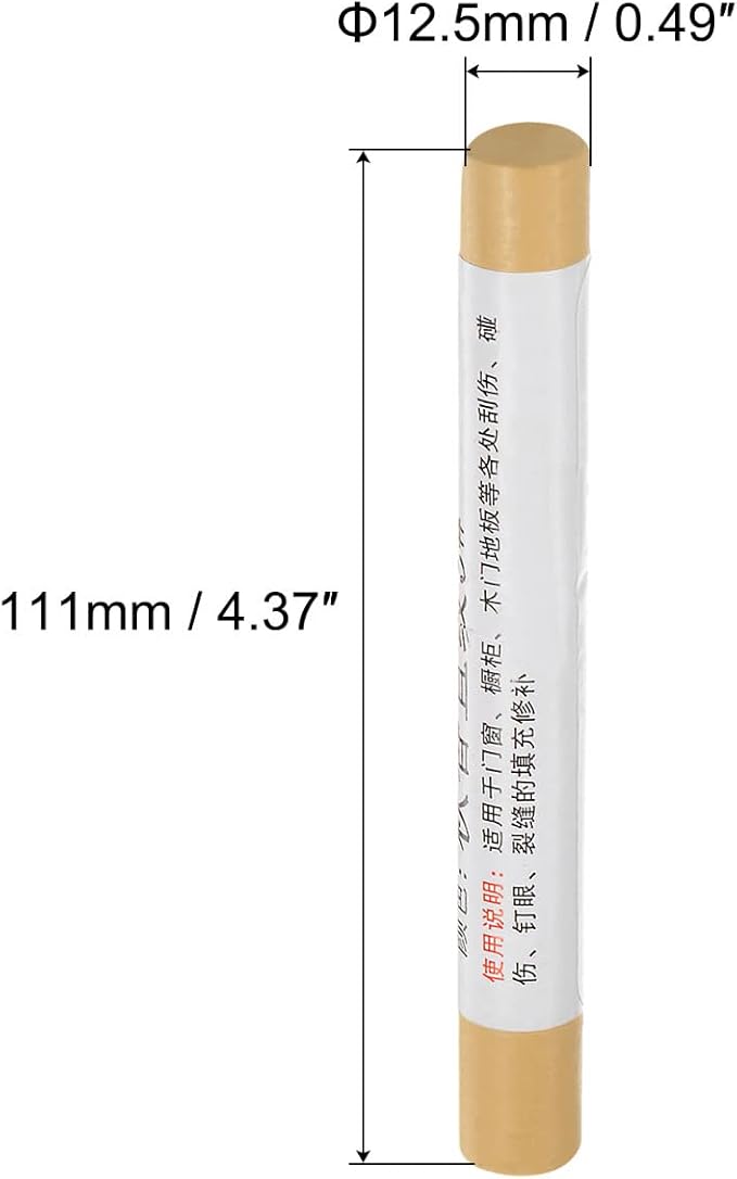 uxcell Wood Wax Filler Stick, Furniture Crayons Wooden Repair Wax Filler Stick Touch Up Wax Paint Pens for Scratches Holes Floor Laminate Tables Desks, Light Spanish Yellow