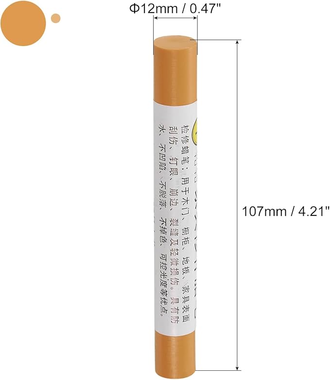 uxcell Furniture Repair Crayons, 3Pcs - Wood Wax Filler Stick, Furniture Markers Touch Up - for Scratches Holes Tables Desks Wooden Floors Cover Ups, Beech