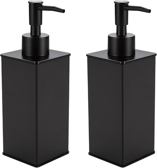 Soap Dispenser Matte Black,Table Standing for Bathroom Kitchen and Hotel, Anti-Rust with Durable Aluminium (2 Packs)