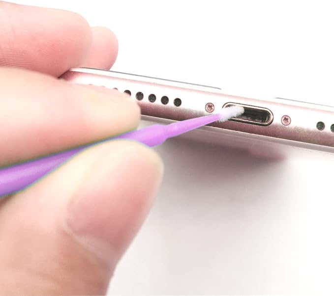 100 Pack Phone Charge Port Cleaning Tool kit,Bendable Mini Soft Round Brushes Cleaner Compatible with iPhone 11 Pro Speaker Tablet Camera Laptop Computer Smartphone, Pink