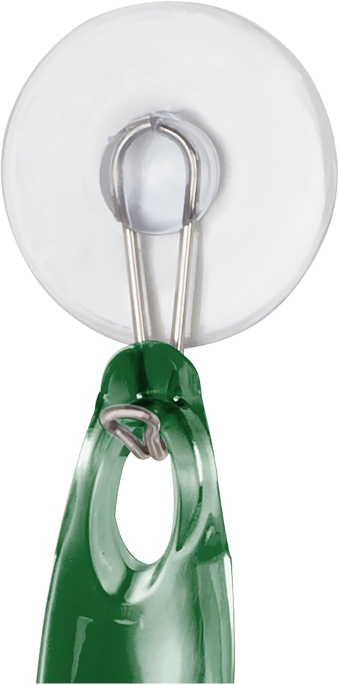 iDesign Bathroom Plastic Shower Squeegee with Wall Hook - Clear/Green