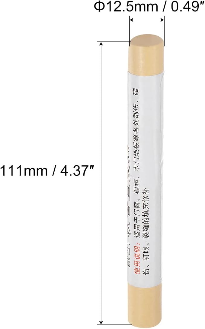 uxcell Wood Wax Filler Stick, Furniture Crayons Wooden Repair Wax Filler Stick Touch Up Wax Paint Pens for Scratches Holes Floor Laminate Tables Desks, Creamy Brown
