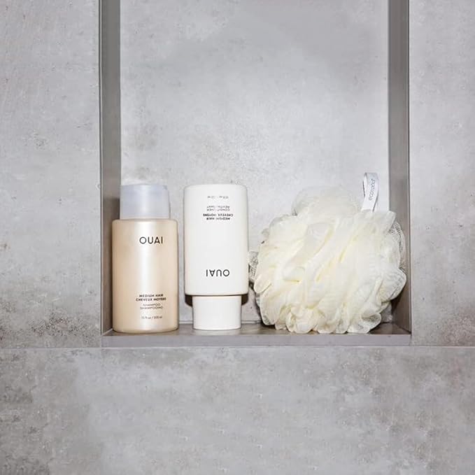OUAI Medium Hair Shampoo & Conditioner Set, Travel Size - Hydrating Shampoo & Conditioner - With Coconut Oil, Babassu, Kumquat Extract & Keratin - Sulfate, Paraben & Phthalate Free (3 Oz)