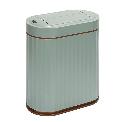 Bathroom Trash Can with Lid Butterfly 2 Gallon Sensor Trash can, IPX5 Waterproof Garbage Can Bathroom Decor, Automatic Trash Bin, Under-Counter Wastebasket for Kitchen, Living Room, Green
