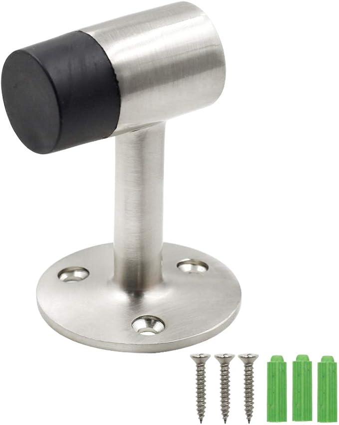 3 Inch / 75mm Heavy Duty Floor Stop, Door Stopper Stainless Steel Brushed Nickel - Pack of 1