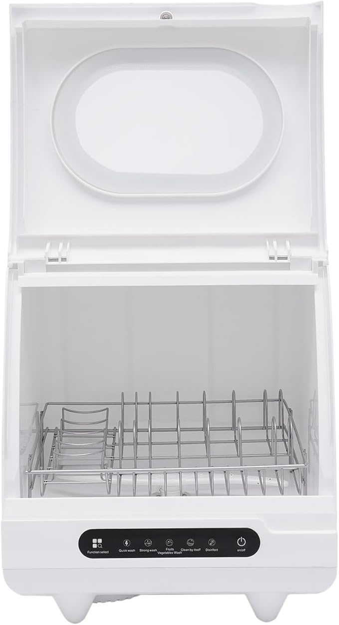 Portable Countertop Dishwashers, 800W Automatic Compact Dishwasher Mini Countertop Dishwasher with 5 Washing Programs and 161.6℉ Hot Air Drying for Home, Apartment, RV