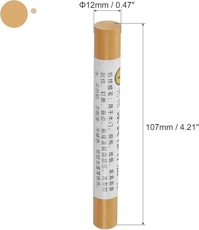 uxcell Furniture Repair Crayons, 3Pcs - Wood Wax Filler Stick, Furniture Markers Touch Up - for Scratches Holes Tables Desks Wooden Floors Cover Ups, Bamboo Yellow