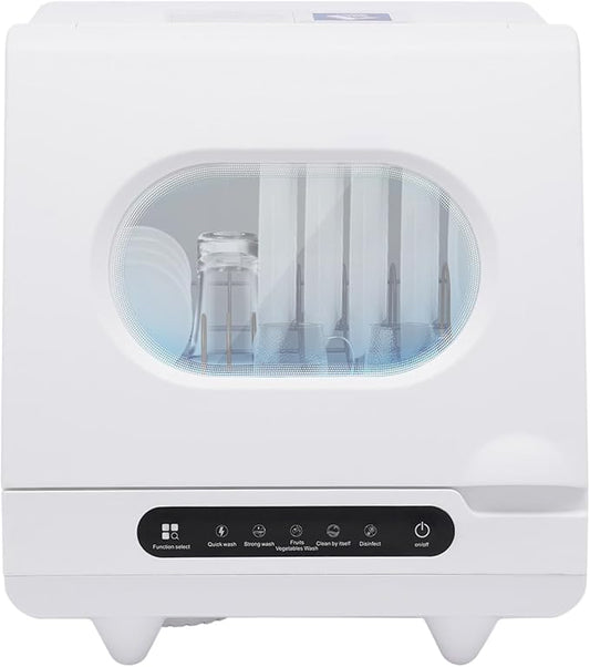 Portable Countertop Dishwashers, 800W Automatic Compact Dishwasher Mini Countertop Dishwasher with 5 Washing Programs and 161.6℉ Hot Air Drying for Home, Apartment, RV