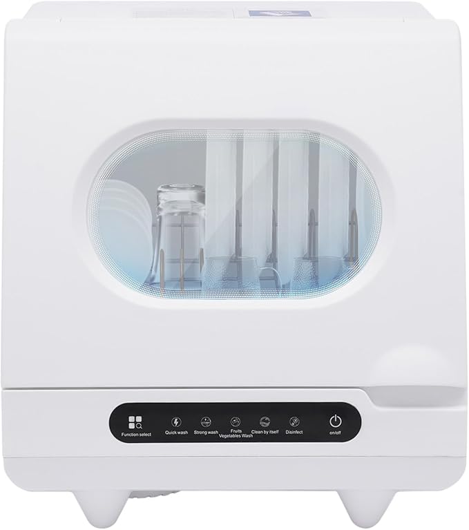 Portable Mini Dishwasher Countertop, 1200W 5 Washing Programs Display Washing Programs Table Top Dishwasher, With 360°Dual Spray, for Apartments& RVs, 158℉ High-Temp