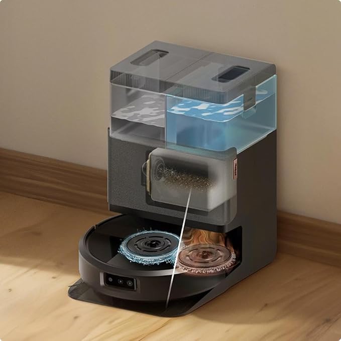 iRobot Roomba Plus 505 Combo Robot Vacuum & Mop with AutoWash Dock - Extending Spinning Mop Pads, Self-Empties, Pad Wash & Heated Drying, Self-cleaning, Recognizes & Avoids Obstacles, LiDAR Navigation