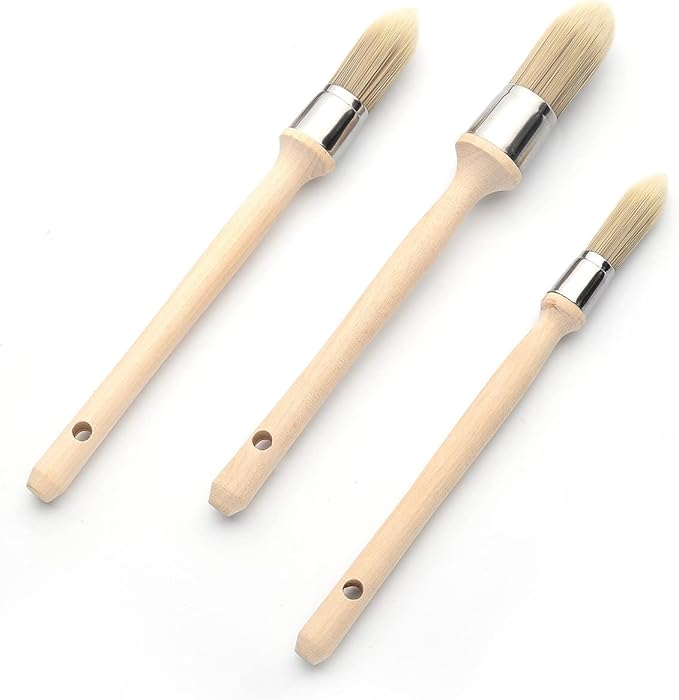 Trim Painting Tool, 3 Packs with 0.6Inch, 0.75Inch, 1Inch Small Paint Brushes for Walls, Touch Up, Edge Painting Tool, Round Paint Brush for House Wall Edges, Trim Paint Brushes