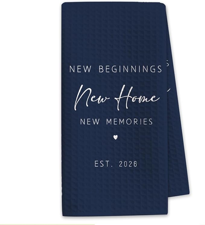 New Home Gift Kitchen Towels with Saying, Funny Decorative Hand Towel, Housewarming Gift Ideas for New Homeowners, Cute Funny Hand Towels Bathroom Kitchen 16x24 Inch Blue-b02