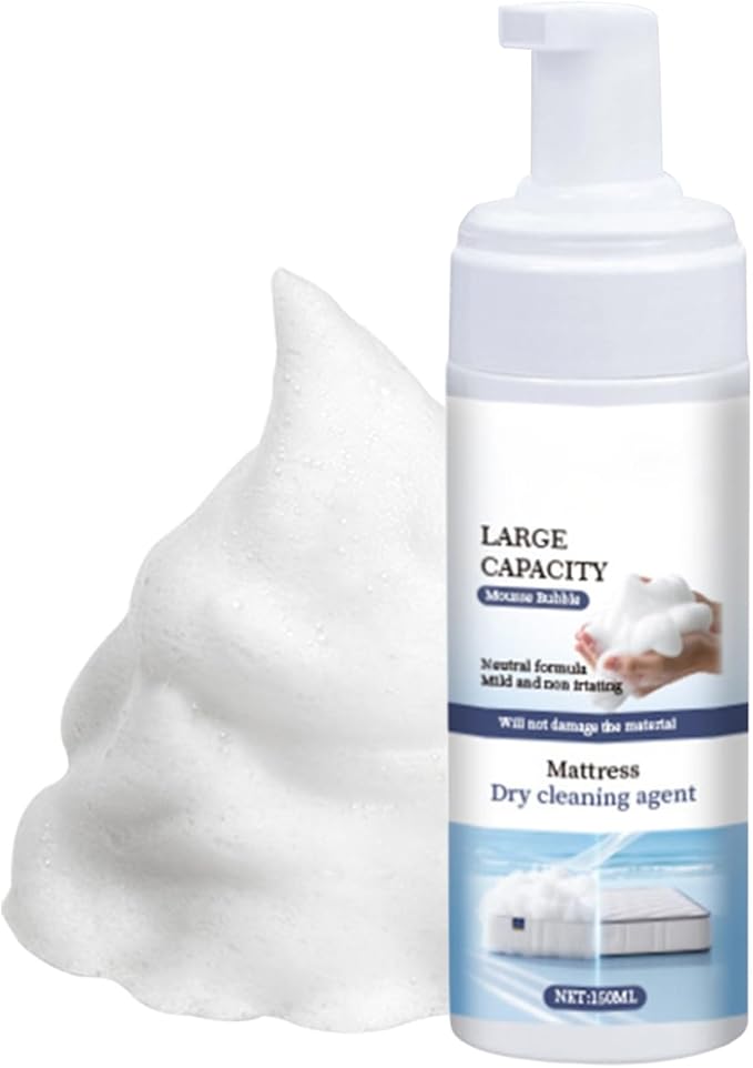 Mattress Cleaner And Stain Remover, No-Scrub Formula, 150ml, Mattress Dry Cleaning Agent, Waterless Fabric Cleaner, Multi-Sûrface, For Couch, Rug, Carpet, Upholstery, Home