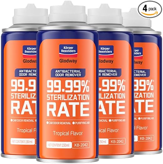 Glodway Air Refresher,Odor Eliminator Remover Spray,Odor Remover,Tropical Flavor Long-Lasting Scent For Home,Couch,Mattress,Furniture, bathroom,Fabrics & Trash,6 Ounce,4 pack