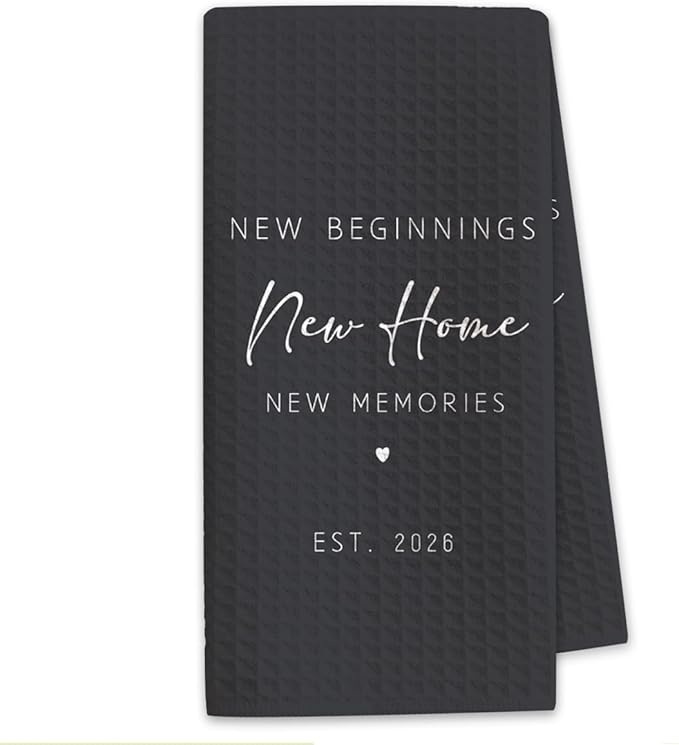 New Home Gift Kitchen Towels with Saying, Funny Decorative Hand Towel, Housewarming Gift Ideas for New Homeowners, Cute Funny Hand Towels Bathroom Kitchen 16x24 Inch-b04
