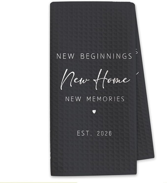 New Home Gift Kitchen Towels with Saying, Funny Decorative Hand Towel, Housewarming Gift Ideas for New Homeowners, Cute Funny Hand Towels Bathroom Kitchen 16x24 Inch-b04