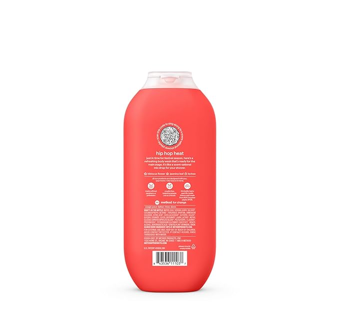Method Limited Edition Body Wash, Hip Hop Heat with notes of Hibiscus, Jasmine Leaf, and Lychee, 18oz