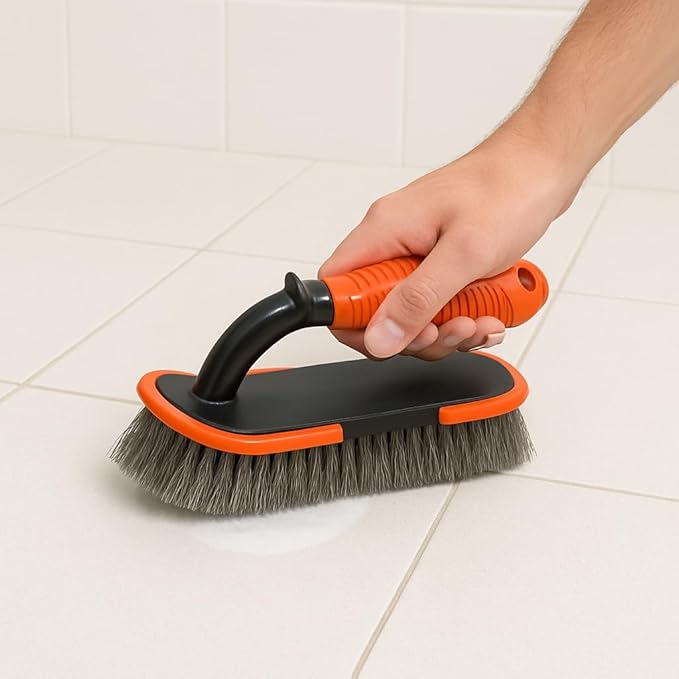 DecorRack 2 Pack Cleaning Brush, Heavy-Duty Scrub Brush with Ergonomic Handle for Floors, Tiles, Bathtubs, Grout, Decks, and Outdoor Surfaces (Assorted, 2 Pack)