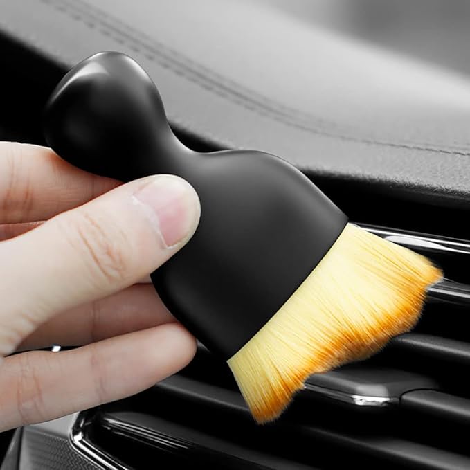 Car Interior Cleaning Brush Set 2PCS, Soft Bristle Car Detailing Brush with Protective Cover, Dashboard Air Vent Cleaner, Scratch-Free for Screen, Keyboard, Laptop & Electronics