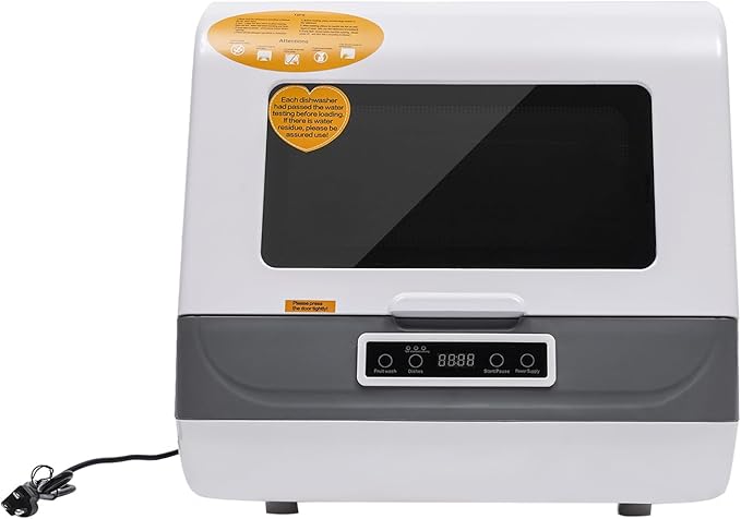 8L/2.11Gal Countertop Dishwasher, 800W 110V Portable Mini Dishwasher, No Installation Required&Touch Control Tabletop Dishwasher, for Apartment Kitchen RV