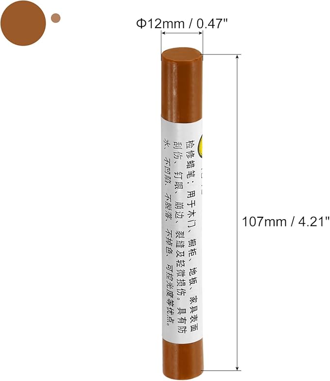 uxcell Furniture Repair Crayons, 3Pcs - Wood Wax Filler Stick, Furniture Markers Touch Up - for Scratches Holes Tables Desks Wooden Floors Cover Ups, Maple