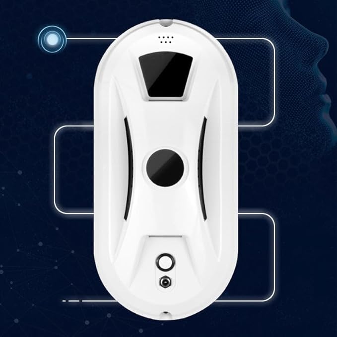 Automatic Smart Window Cleaning Robot, Window Cleaner Robot, Dual Water Spray Glass Washer with Remote Control, Safety Rope for High Rise Mirrors & Tiles in Home or Office (White)