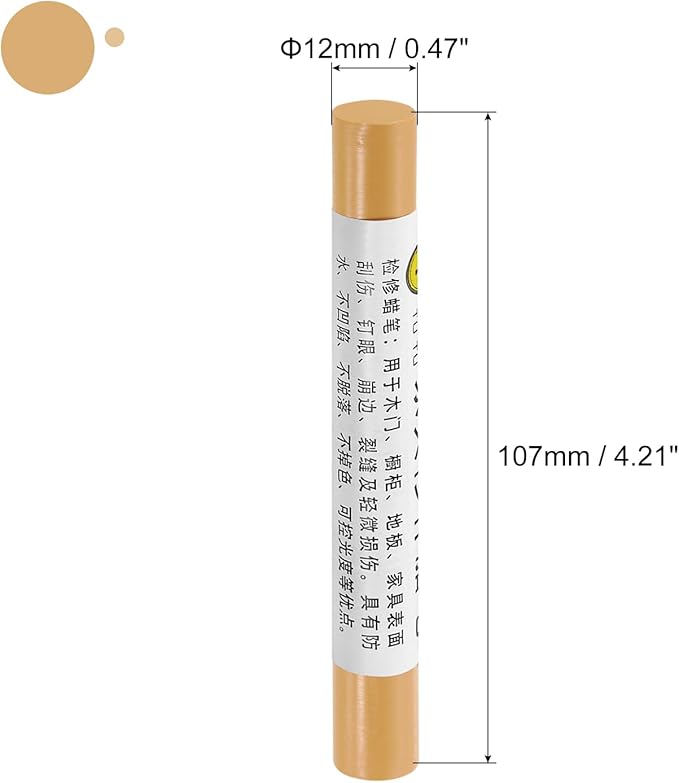 uxcell Furniture Repair Crayons, 3Pcs - Wood Wax Filler Stick, Furniture Markers Touch Up - for Scratches Holes Tables Desks Wooden Floors Cover Ups, Earthy Yellow