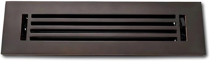 Madelyn Carter 2 x 14 Cast Aluminum Linear Vent Cover with Damper - Oxidized Bronze (Overall: 3.75 x 13.75) | Floor Register - Wall Register