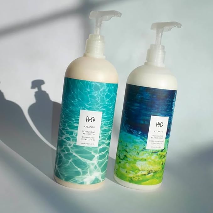 R+Co Atlantis Moisturizing B5 Shampoo & Conditioner Set | Deep Hydration & Repair for Dry Hair | Vegan + Cruelty-Free | 33.8oz (Pack of 2)