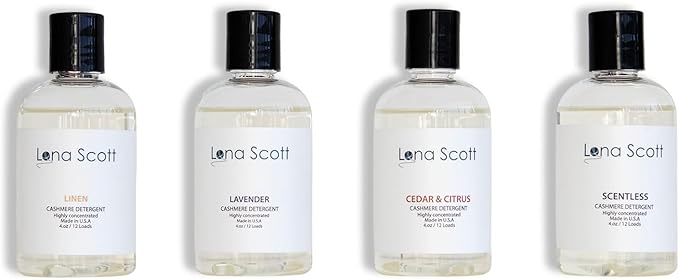 Cashmere, Wool & Delicates Shampoo Detergent 42 Loads. Made in U.S.A (Multi Scent Pack 4x4oz)