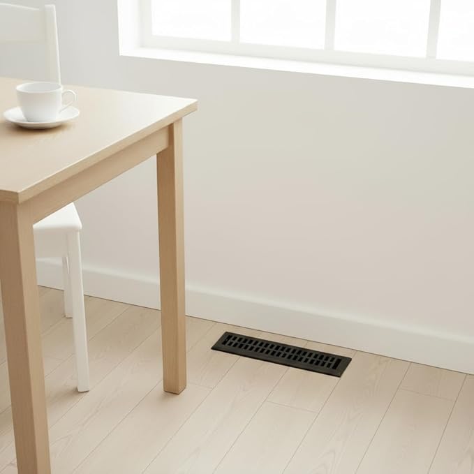 Empire Register Co, Decorative Air Vent Covers - 2x14 inch, Modern Contemporary Design, Oil Rubbed Bronze Finish, Heavy Duty Walkable Floor Register, Metal Damper Attached