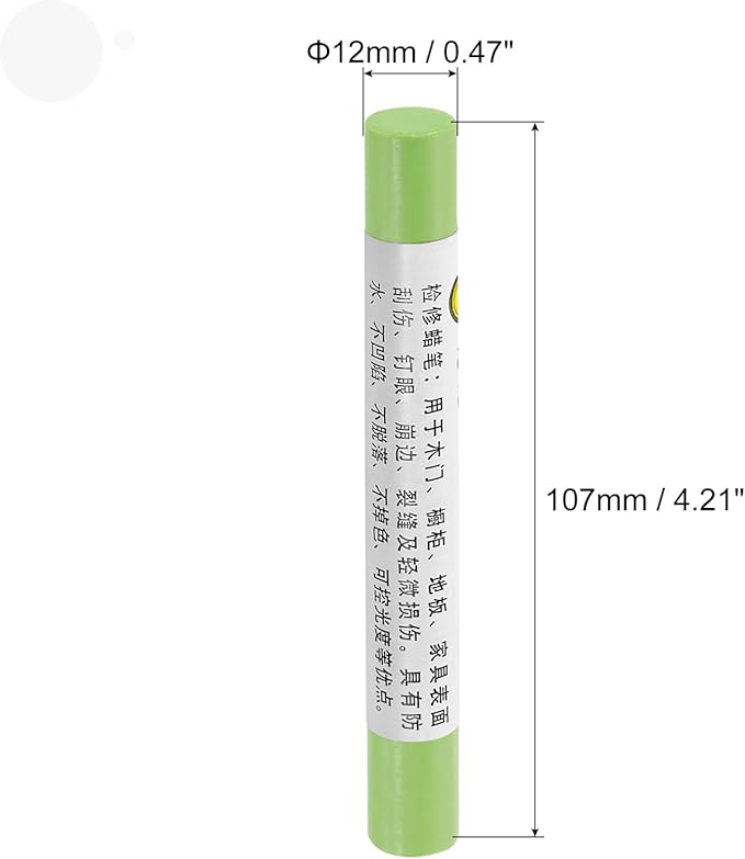 uxcell Furniture Repair Crayons, 3Pcs - Wood Wax Filler Stick, Furniture Markers Touch Up - for Scratches Holes Tables Desks Wooden Floors Cover Ups, Light Green
