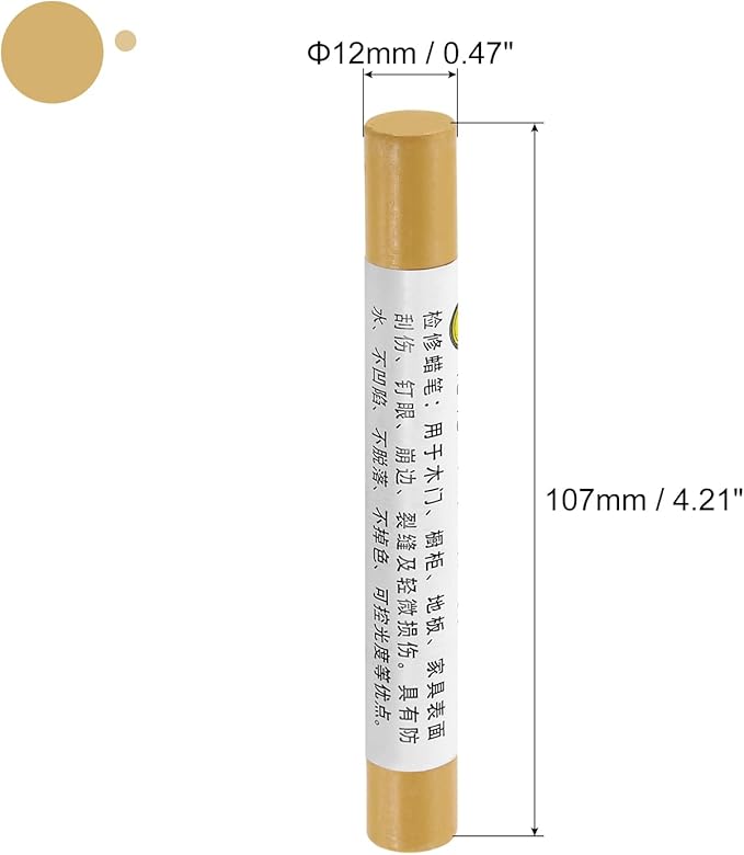 uxcell Furniture Repair Crayons, 3Pcs - Wood Wax Filler Stick, Furniture Markers Touch Up - for Scratches Holes Tables Desks Wooden Floors Cover Ups, Golden Oak