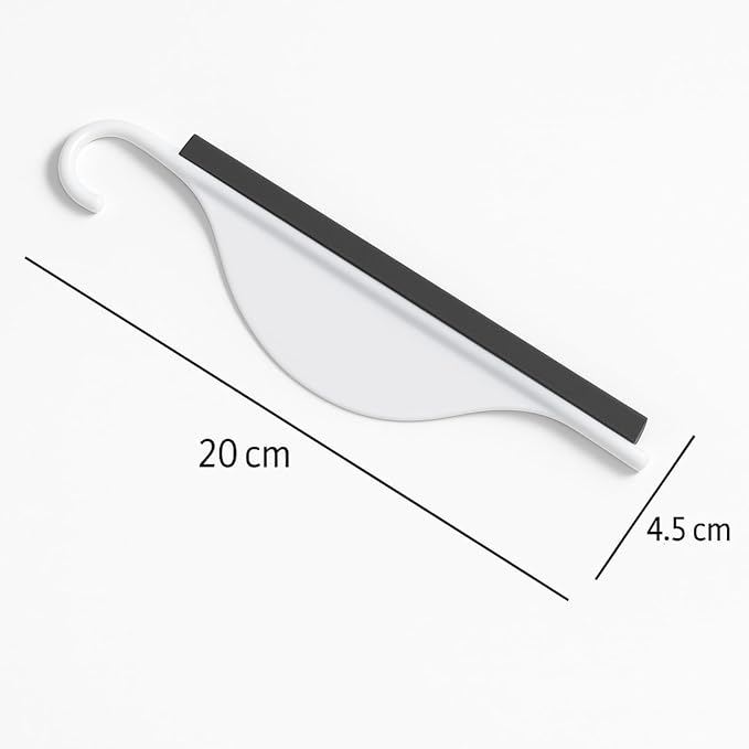 Mini Shower Squeegee for Glass Doors – Small Handy Bathroom, Countertop & Window Cleaner with Rubber Blade and Hook for Tile Walls, Mirrors, Kitchen Sink - Pack of 2