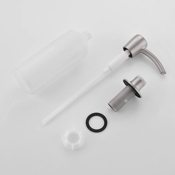 Soap Dispenser, Kitchen Sink Soap Dispenser, Build in Sink Soap Dispenser, Lotion Dispenser, Brushed Nickel RULIA RB2005