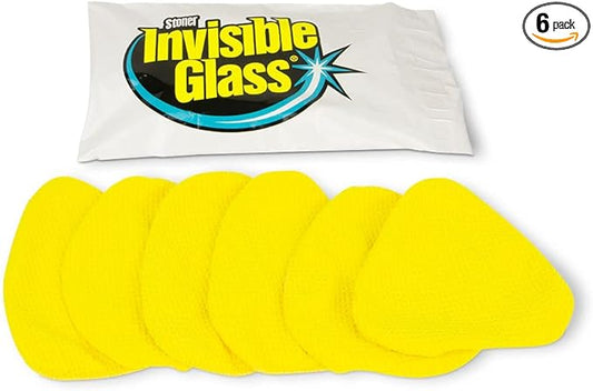 Invisible Glass 95180 Original Reach and Clean Tool Replacement Quick Change Waffle Weave Microfiber Bonnets for Glass Cleaning, Non-Elastic, Pack of 6