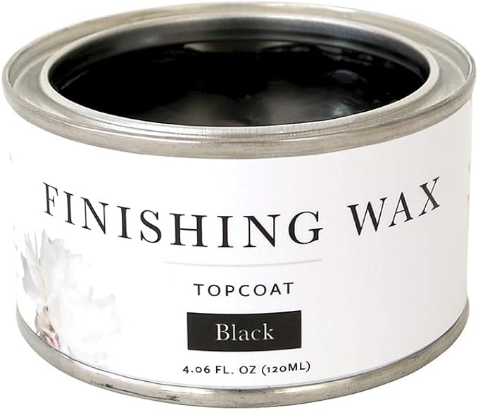 Jolie Finishing Wax - Protective topcoat Paint - Use on interior furniture, cabinets, walls, home decor and accessories - Odor-Free, Non-Hazardous - Black - 120 ml