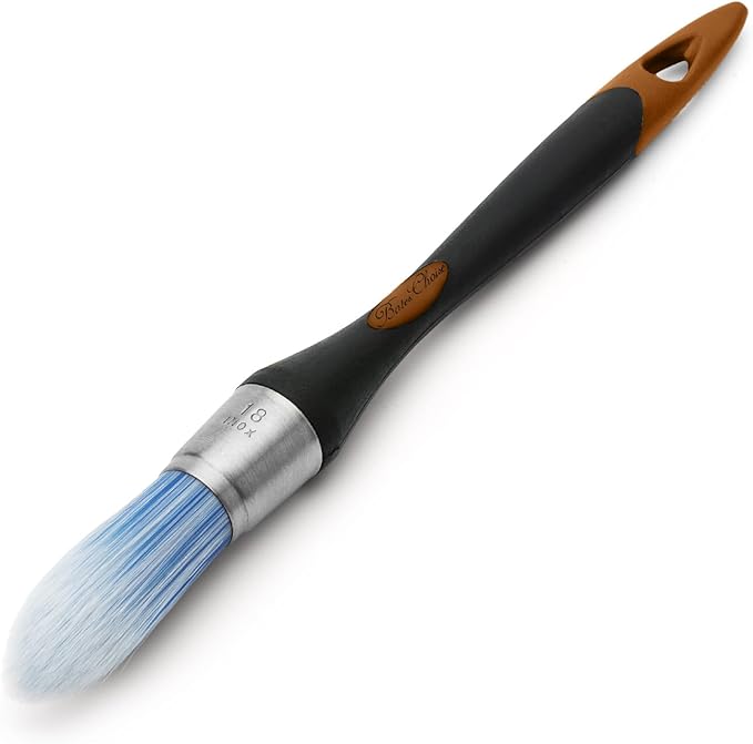 Bates- Trim Paint Brush, 0.75 Inch, Ergonomic Non-Slip Handle, Synthetic Bristles, Trim Brushes for Painting, Black & Brown