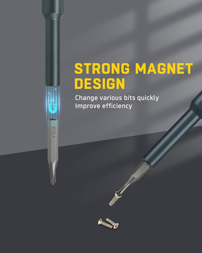 Banshu Precision Screwdriver Set, 46 in 1 Small Screwdriver Set with Metal Case, Professional Magnetic Mini Repair Tool Kit for Macbook, Laptop, Computer, iPhone, PS5, PC, Watch, Glasses, Electronics