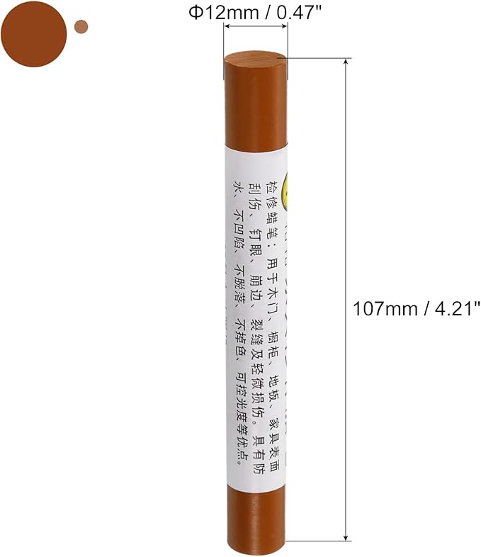 uxcell Furniture Repair Crayons, 3Pcs - Wood Wax Filler Stick, Furniture Markers Touch Up - for Scratches Holes Tables Desks Wooden Floors Cover Ups, Amber Yellow