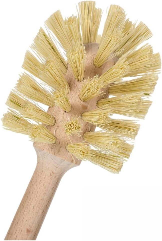 husMait Bottle Brush with Extra Long Wood Handle and Strong Bristles - Cleans and Scrubs Hard to Reach Wide Mouth Jars, Glasses, and Dishes